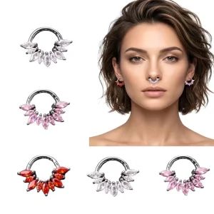 Septum Nose Piercing 16G Nose Ring Clicker Body Jewelry for Women Men