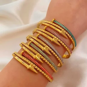 Serpentine Women Fine Jewelry Anniversary Gift Stainless Steel 18k PVD Gold Plated Open Cuff Bracelet Bangle