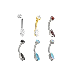 Sexy Belly Button Navel Rings Titanium High Polished Piercings Crystal Navel Ring Body Ring Fashion Piercings Body Jewelry