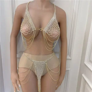Sexy Bikini Body Chain Jewelry Rhinestone Bling for Nightclub for Party or Gift Fashion Jewelry Body Chain