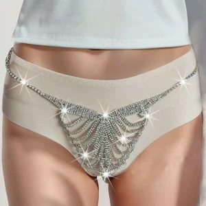 Sexy Body Chain Hollowed Out Thong Waist Chain Western Style Balls Luxurious Crystal Rhinestone Two Piece Set Waist Legs Fashion