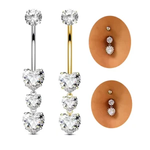 Sexy Cubic Zirconia Body Piercing 14G Surgical Stainless Steel Navel Piercing Jewelry Women Belly Button Rings
