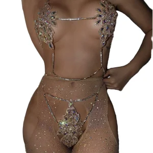 Sexy Full Diamonds Moissanite Body Chain Trendy Fashion Jewelry for Women’s Nightclub Bra & Underwear Parties Gifts