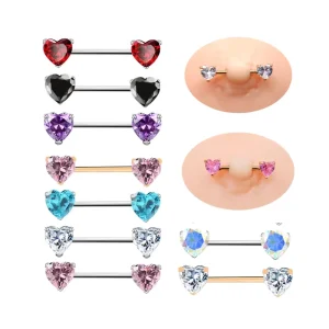 Sexy Heart Zircon Nipple Ring Fashion Women Men Nipple Piercing Jewelry Stainless Steel Body Piercing Jewelry