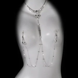 Sexy Nipple Chain for Women Nipple Clamp with Necklace Adjustable Non Piercing Nipple Clips Faux Body Chain Jewelry for Women