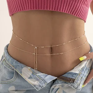 Sexy Trendy Body Waist Chain Jewelry for Women Minimalism Tassel Belly Belt Chain Bohemia Spring Summer Beach Vacation Jewelry