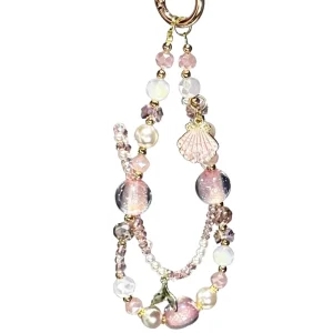 Shell Beaded Phone Chain Summer Style Keychain Bag Charm Fashion Wrist Strap Cute Aesthetic Accessory for Women Gift