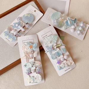 Shell and Starfish Hair Clips Ocean Theme Design All Match Side Hairpins Elegant Bangs Broken Hair Barrettes for Girls