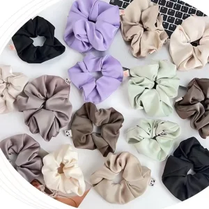 Shengyi FP Model Maillard Style Satin Hair Ring High Elasticity Soft Fabric Rope Luxury Ponytail Holder Women Accessories