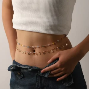 Shescity Trendy Fashion Body Jewelry Ocean Beach Designer Simple Lovely Body Waist Chain Gifts for Women