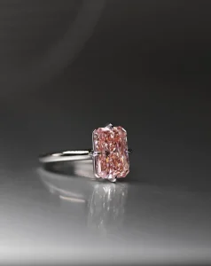 Shining 10K 14K 18K Gold Ring Fashion Rings Radiant Cut Pink Lab Diamond Ring Custom Engagement Rings for Women’s Party Gift