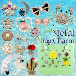 Shiny Animal Metal Bag Charms for Clog Tote Sparkling Rhinestone DIY Decor for Girls Outdoor Holiday Bag Charm Chain Metal Charm