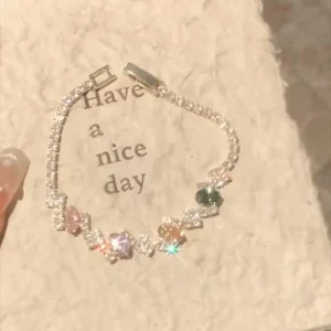 Shiny Colorful Irregular Rhinestone Bracelets for Women Exquisite Jewelry Bracelet Birthday Gifts