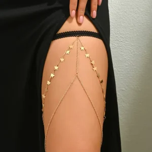 Shiny Diamond Alloy Gold Plated Thigh Leg Body Chain Accessories