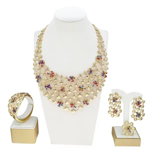 Shiny Fashion Dubai Gold Jewelry Set for Wedding Party Factory Accessories