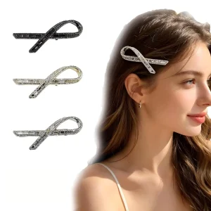 Shiny Full Paved Rhinestone Bow Shape Hair Clips Luxury Rhinestone Side Hair Accessory Ladies Fashion Decorations