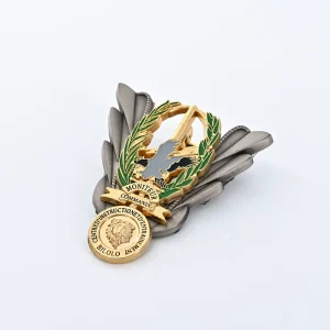 Shiny Stamped Metal Badge Custom High Quality Engraved Brooch for Award Ceremonies Team Recognition