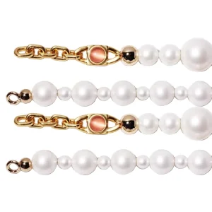 Shoulder Bags Chain Making Clothing Hardware Gold Shoes Handle Link Chains With Round Pearl Beads