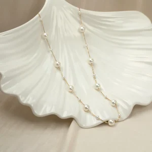 Signature 18K Gold Original Design AAAAA Grade White Round Akoya Pearls 8mm 5g Certified Unisex Pendant Necklace Custom