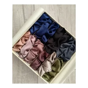 Silk Scrunchy Hair Set with Box Satin 100% Pure Mulberry Silk Hair Scrunchies Oversized Large Silk Headband