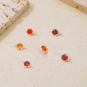 Silver 925 CZ Round Charms for Jewelry Making Bracelet DIY Jewelry Charms