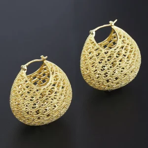 Silver 925 Plated Gold Huggie Earrings