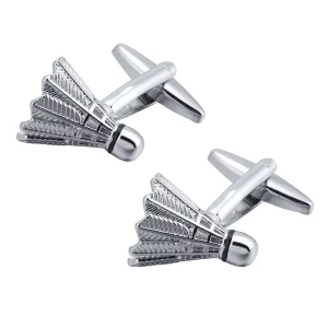 Silver Badminton Club Novelty Cuff Links Custom Mens Business Suit Shirt Gift Wedding Tuxedo Trendy Jewelry Cufflinks