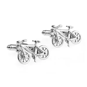 Silver Bicycle Bike Novelty Cuff Links Custom Mens Business Suit Shirt Fashion Accessory Wedding Party Tuxedo Cufflink