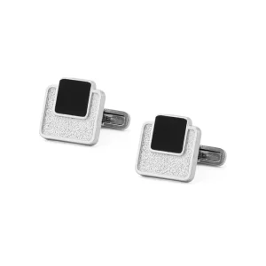Silver Black Classic Design Square Men’s Cufflinks DIY Fashionable Cufflinks for Shirts for Gifts Weddings