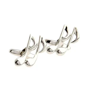 Silver Color Music Sign Cufflinks Custom Mens Business Suit Shirt Fashion Accessory Trendy Jewelry Gift Wedding Tuxedo
