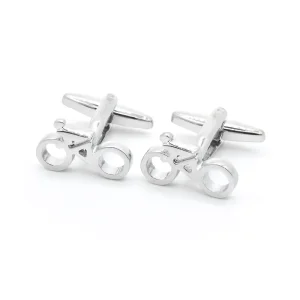 Silver Cycling Men Novelty Cufflinks Custom Men’s Suit Shirt Fashion Accessory Wedding Tuxedo Trendy Jewelry Gift