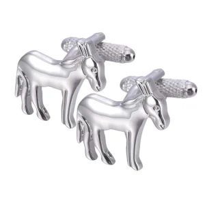 Silver Donkey Design Novelty Cufflinks Custom Men’s Suit Shirt Fashion Accessory Wedding Tuxedo Trendy Jewelry Gift
