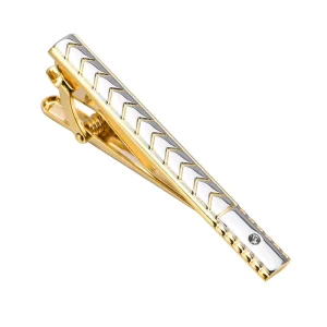 Silver Gold Plated Crystal Diamond Elegant Tie Clip Custom Men Suit Shirt Tie Fashion Accessory Wedding Tuxedo Jewelry