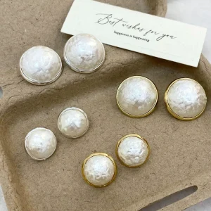 Silver Gold Plated Natural Stone French Phnom Penh Beads New Trendy Luxury Elegant Fashionable Women’s Iron Earrings
