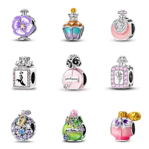 Silver Plata 925 Lipstick Shoe Bag Purse Charms Pedant Bead Fit Charm Bracelet with Zircon for Gift Fashion Jewelry