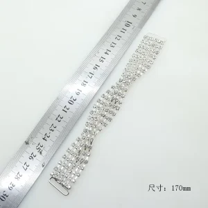 Silver Plated Rhinestone Chain Body Jewelry for Weddings and Bikinis