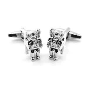 Silver Spaceman Novelty Cufflinks Custom Mens Suit Shirt Fashion Accessory Wedding Tuxedo Trendy Jewelry Cufflinks