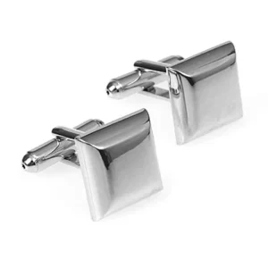 Silver Square Simple Cuff Links Custom Mens Formal Dress Shirt Wedding Party Tuxedo Gift Fashion Accessory Cufflinks
