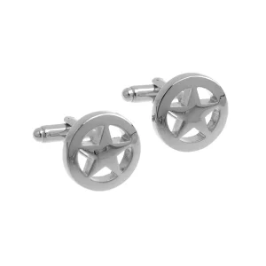 Silver Star Novelty Cufflinks Custom Mens Business Suit Shirt Fashion Accessory Wedding Tuxedo Trendy Jewelry Gift
