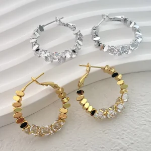 Silver Zirconia Earrings European Cross border Fashionable Ear Rings with Exaggerated Ear Decorations