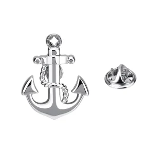Silvery Anchor Style Novelty Lapel Pin Brooch Custom Mens Suit Shirt Collar Stay Pin Tie Fashion Accessory Tuxedo Gift