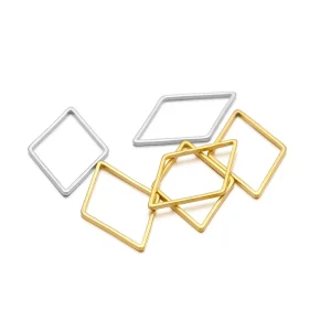 Simple 18K Gold Plated Rhombus Charms Stainless Steel Pendant Charm Earrings Necklace Bracelet Jewelry Accessories