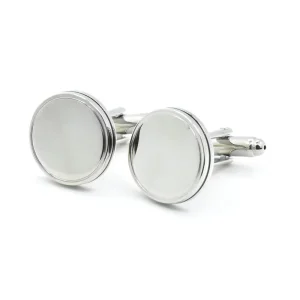 Simple Blank Silvery Premium Cufflinks Custom Mens Suit Shirt Fashion Accessory Wedding Tuxedo Trendy Jewelry Gift Set