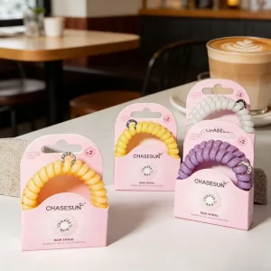 Simple Colors Spiral Hair Ties for Women No Crease Hair Ties for All Hair Types School Sports Party Gift Accessories