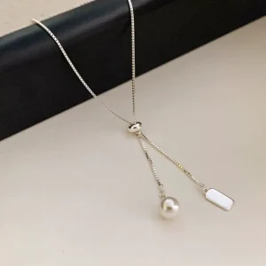 Simple Design Geometric Pull-out Necklace for Women Lightweight Fashionable Stylish Necklace