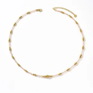 Simple Fashion Ball Beaded Stainless Steel Women’s Sporty Necklace Asian Style European American Jewelry