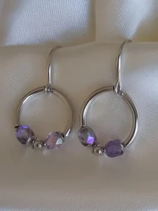 Simple Fashion Handmade Custom Crystal Dangle Earrings Jewelry Hypoallergenic and Nickel Free Silver Statement Jewelry