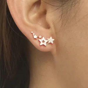 Simple Fashion Shiny Crystal Diamond Gold Silver Stud Earrings for Women Jewelry Factory