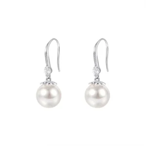 Simple Fashionable Zircon Pearl Alloy Drop Earrings