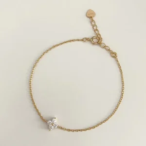 Simple Jewelry S925 Sterling Silver Gold Plated Four-leaf Zircon Bracelet for Fashion Woman Gifts